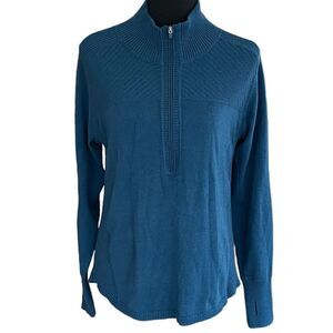 Eddie Bauer Teal Knit Sweater Quarter Zip
Pullover Women's Size Large